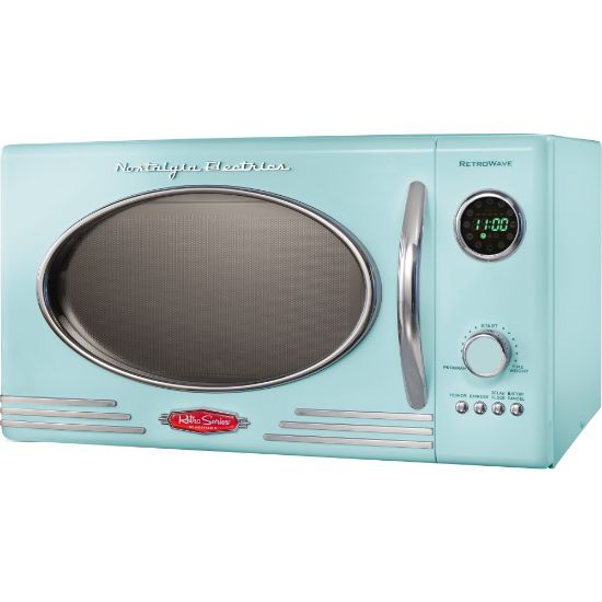 Picture of Nostalgia Electrics Retro 0.9 Cu Ft 800-Watt Countertop Microwave, Aqua