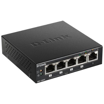 Picture of D-Link 5-Port Desktop Gigabit PoE+ Switch - 5 Ports - Manageable - Gigabit Ethernet - 10/100/1000Base-T - 2 Layer Supported - Twisted Pair - Desktop