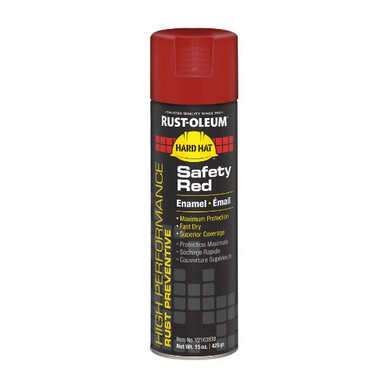 Picture of Rust-Oleum Hard Hat High Performance V2100 System Rust Preventive Enamel Spray Paint, 15 Oz, Gloss Safety Red, Case Of 6 Cans