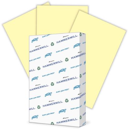 Picture of Hammermill Fore Multi-Use Printer & Copy Paper, 1 Ream, Canary, Legal (8.5in x 14in), 500 Sheets Per Ream, 20 Lb, 96 Brightness, 30% Recycled