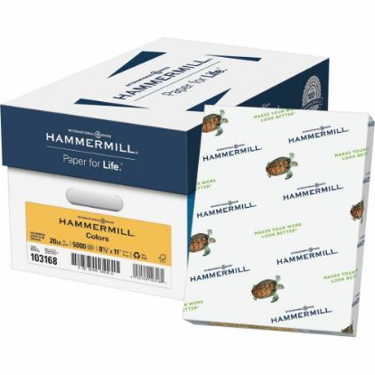 Picture of Hammermill Fore Super-Premium Color Copy Paper, 1 Ream, Gold, Letter (8.5in x 11in), 500 Sheets Per Ream, 20 Lb, 30% Recycled