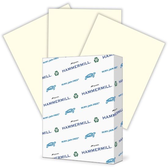 Picture of Hammermill Fore Super-Premium Color Copy Paper, 1 Ream, Cream, Letter (8.5in x 11in), 500 Sheets Per Ream, 20 Lb, 30% Recycled