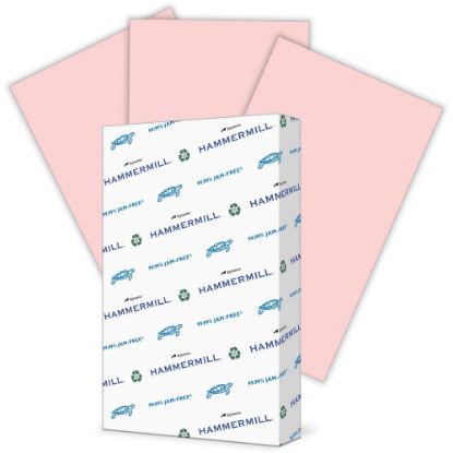 Picture of Hammermill Fore Super-Premium Color Copy Paper, 1 Ream, Pink, Legal (8.5in x 14in), 500 Sheets Per Ream, 20 Lb, 30% Recycled