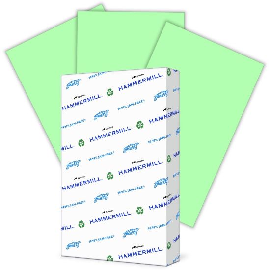 Picture of Hammermill Fore Super-Premium Color Copy Paper, 1 Ream, Green, Legal (8.5in x 14in), 500 Sheets Per Ream, 20 Lb, 30% Recycled