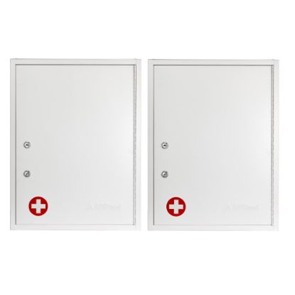 Picture of Alpine AdirMed Large Dual Lock Surface-Mount Medical Security Cabinets, 21inH x 16inW x 6inD, White, Pack Of 2 Cabinets