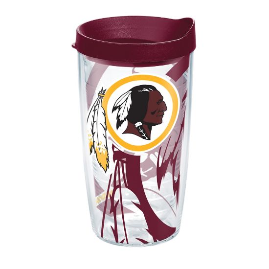 Picture of Tervis NFL Tumbler With Lid, 16 Oz, Washington Redskins, Clear