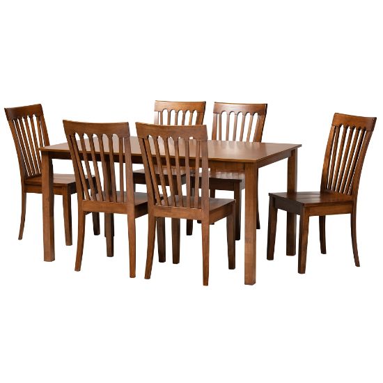 Picture of Baxton Studio Erion 7-Piece Dining Set, Walnut Brown