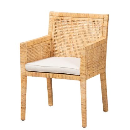 Picture of bali & pari Karis Rattan Dining Chair, Natural/White