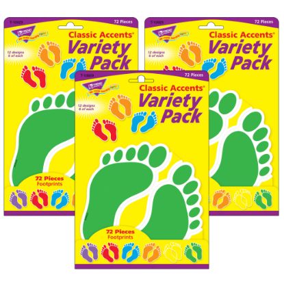 Picture of TREND Classic Accents, Footprints, 36 Accents Per Pack, Set Of 3 Packs