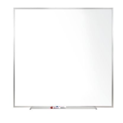 Picture of Ghent Magnetic Porcelain Dry-Erase Whiteboard, 48in x 48in, Aluminum Frame With Silver Finish