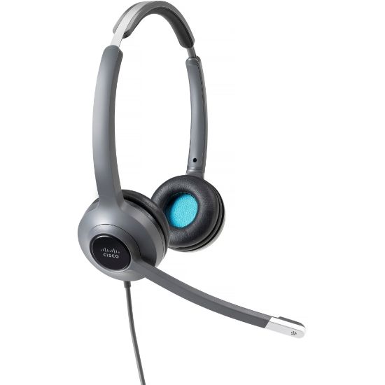 Picture of Cisco 522 Headset - Stereo - Mini-phone (3.5mm) - Wired - 90 Ohm - 50 Hz - 18 kHz - Over-the-head - Binaural - Supra-aural - Uni-directional, Electret, Condenser Microphone