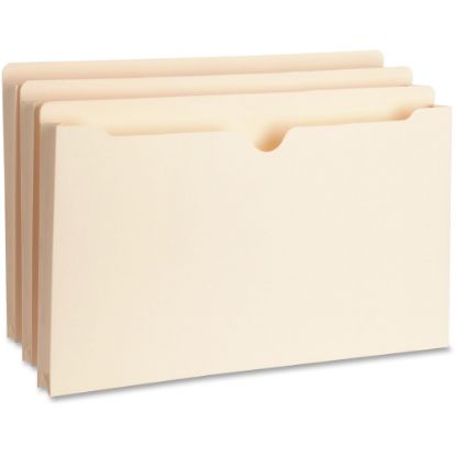 Picture of Business Source Heavyweight File Pockets, 1in Expansion, Legal Size, 8 1/2in x 14in, Manila, Box Of 50 Folders