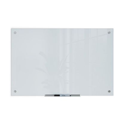 Picture of U Brands Glass Non-Magnetic Dry-Erase Board, 36in X 24in, White Frosted Surface, Frameless, Actual Size 35in X 23in (120U00-01)