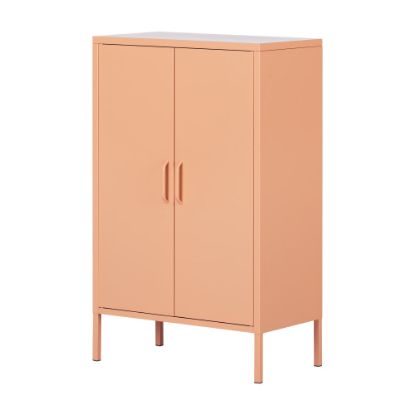 Picture of South Shore Crea 26inW Metal 2-Door Accent Cabinet, Orange