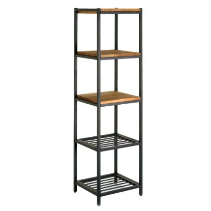 Picture of Glamour Home Ailis 58inH 4-Shelf Etagere Bookcase, Brown