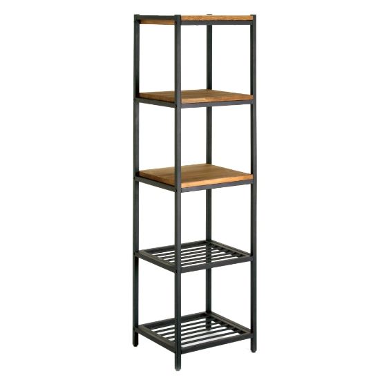 Picture of Glamour Home Ailis 58inH 4-Shelf Etagere Bookcase, Brown