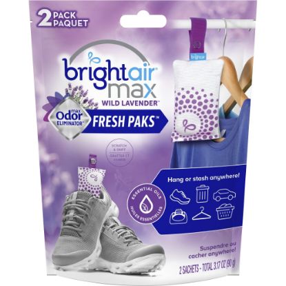 Picture of Bright Air Fresh Pak Sachets - Wild Lavender - 2 / Pack - Odor Neutralizer, Phthalate-free, Paraben-free, Formaldehyde-free, NPE-free, BHT Free