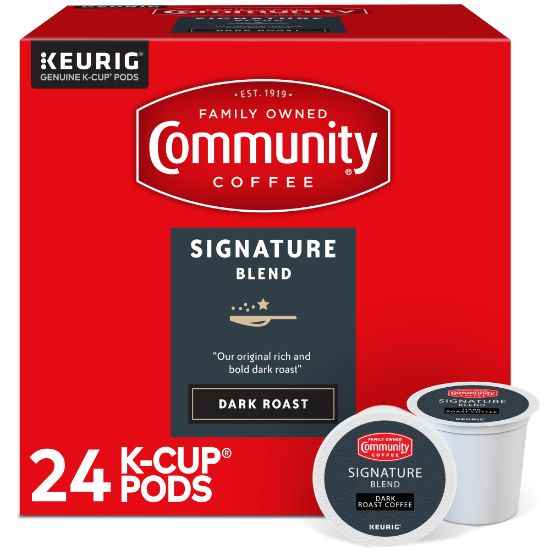 Picture of Community Coffee Keurig Single Serve K-Cup Pods, Signature Blend, Dark Roast, Box Of 24 Pods