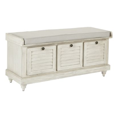 Picture of Ave Six Dover Storage Bench, White Wash