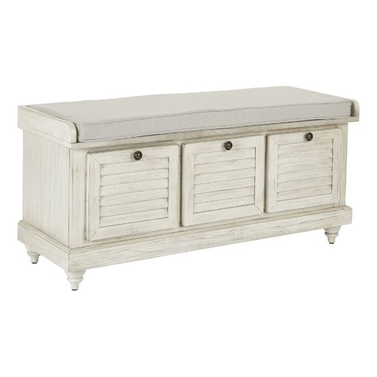 Picture of Ave Six Dover Storage Bench, White Wash