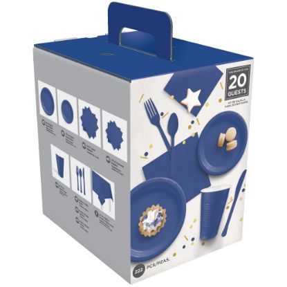 Picture of Amscan Tableware Kit, Bright Royal Blue, Set Of 222 Pieces