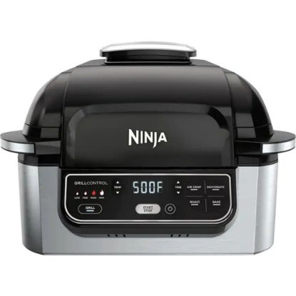 Picture of Ninja Foodi 5-in-1 Indoor Grill - 1760 W - Electric - Indoor, Outdoor - Black, Silver