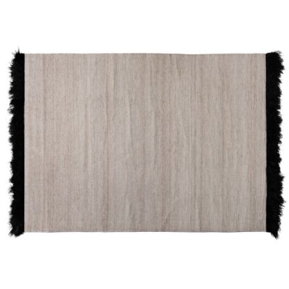 Picture of Baxton Studio Dalston Handwoven Wool Blend Area Rug, 63in x 90-5/8in, Beige/Black