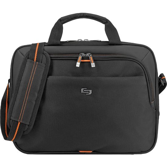 Picture of Solo New York Ace Slim Briefcase With 13.3in Laptop Pocket, 10-1/4inH x 14inW x 2inD, Black