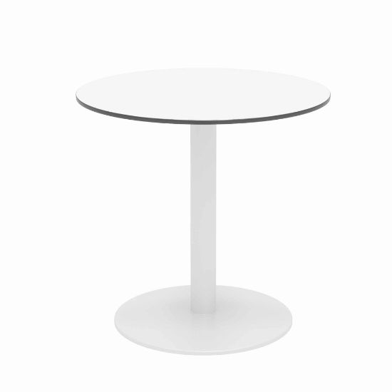 Picture of KFI Studios Eveleen Round Outdoor Patio Table, 29inH x 30inW x 30inD, Designer White/White