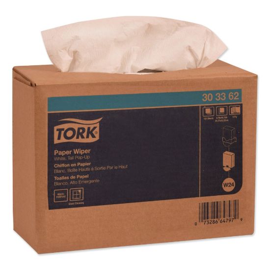 Picture of Tork Multipurpose Paper Wipers, 9-3/4in x 16-3/4in, White, 125 Wipers Per Box, Carton Of 8 Boxes