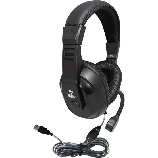 Picture of Hamilton Buhl WorkSmart Plus Headset - Stereo - USB 2.0 - Wired - 32 Ohm - 50 Hz - 20 kHz - Over-the-head - Binaural - Ear-cup - 5 ft Cable - Noise Cancelling Microphone