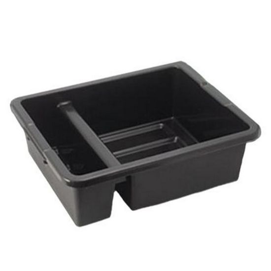 Picture of Winco 2-Compartment Divided Bus Tub, 6-1/2inH x 16-13/16inW x 21inD, Black