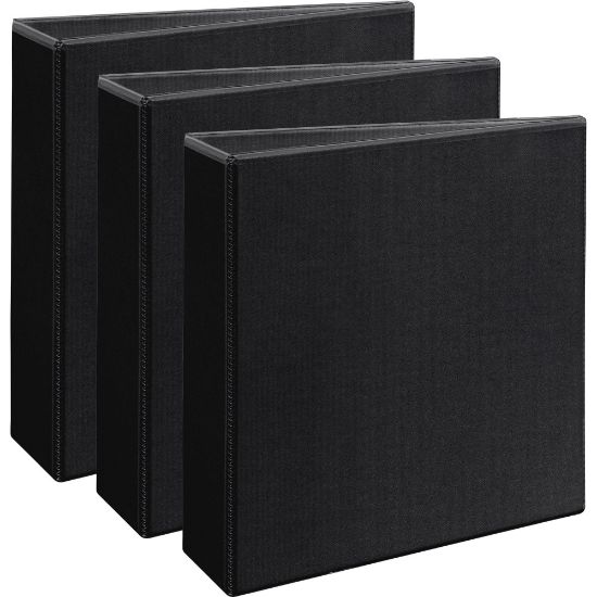 Picture of Avery Durable View Binders- 3in Ring, 8 1/2in x 11in, Black, Pack Of 3