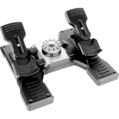 Picture of Saitek Flight Rudder Pedals Professional Simulation Rudder Pedals with Toe Brake - Cable - USB - PC - 5.91 ft Cable