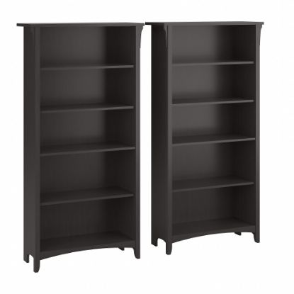 Picture of Bush Business Furniture Salinas 63inH 5-Shelf Bookcases, Vintage Black, Set Of 2 Bookcases, Standard Delivery