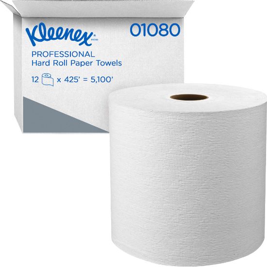 Picture of Kimberly-Clark 1-Ply Non HardPaper Towels, 90% Recycled, 425ft Per Roll, Pack Of 12 Rolls