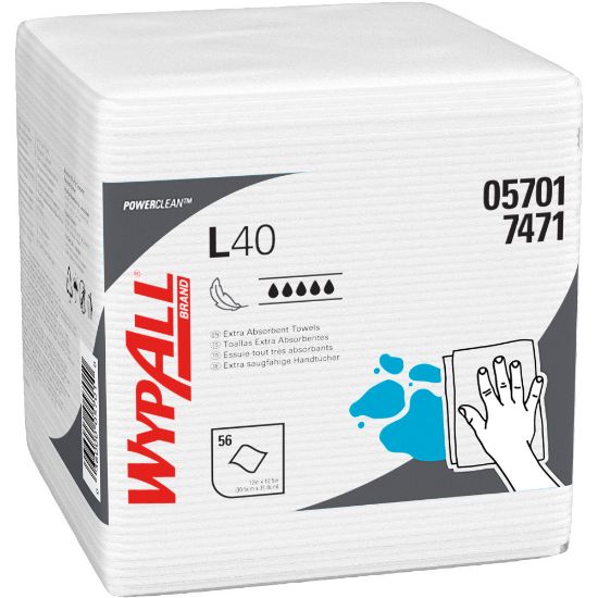 Picture of Kimberly-Clark Professional Wipers Wypall L40, Box Of 18 Packs, 56 Towels per Pack, 1008 Towels per Carton Total