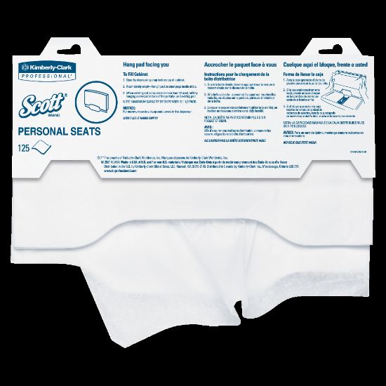 Picture of Scott Personal Toilet Seat Covers, 15in x 18in, White, Pack Of 125