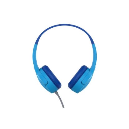 Picture of Belkin SoundForm Mini Wired On-Ear Headphones for Kids - Stereo - Mini-phone (3.5mm) - Wired - On-ear, Over-the-head - Binaural - Ear-cup - 4 ft Cable - Blue