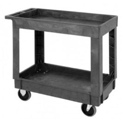 Picture of Quantum 2-Level Polymer Mobile Utility Cart, 32-1/2inH x 17-1/2inW x 34-1/4inD, Gray