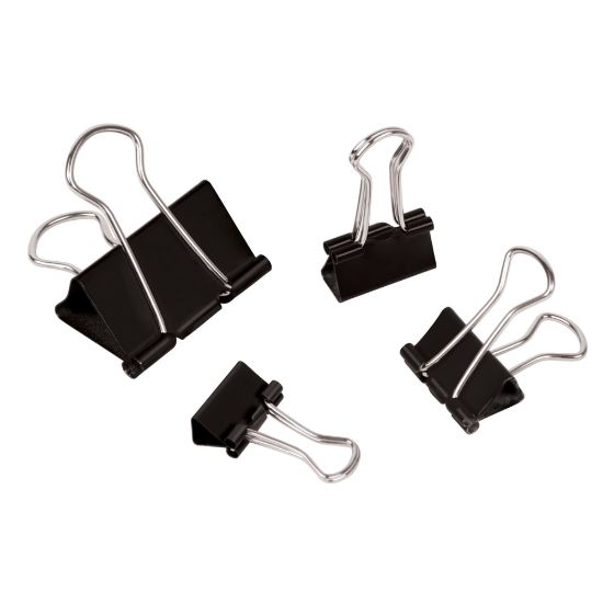 Picture of Office Depot Brand Binder Clip Combo Pack, Assorted Sizes, Black, Pack Of 200 Clips