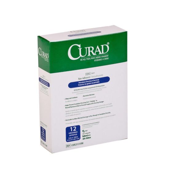 Picture of CURAD Sterile Overwrap Petrolatum Gauze, 3in x 18in, White, Pack Of 72