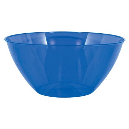 Picture of Amscan 2-Quart Plastic Bowls, 3-3/4in x 8-1/2in, Bright Royal Blue, Set Of 8 Bowls