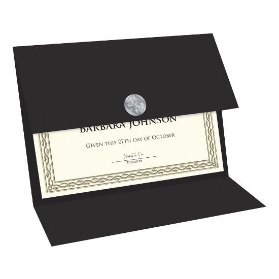 Picture of Geographics Recycled Certificate Holder - Black - 30% Recycled - 5 / Pack