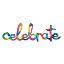 Picture of Amscan "Celebrate" Cursive Balloon Banner, 59in x 20in, Rainbow