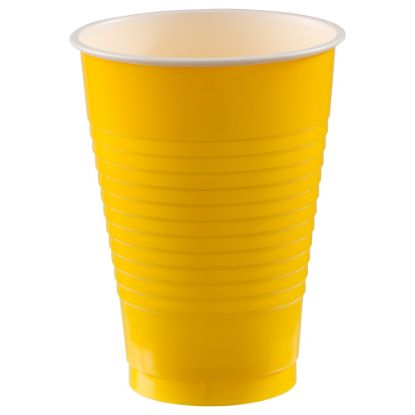 Picture of Amscan 436811 Plastic Cups, 12 Oz, Yellow Sunshine, 50 Cups Per Pack, Case Of 3 Packs