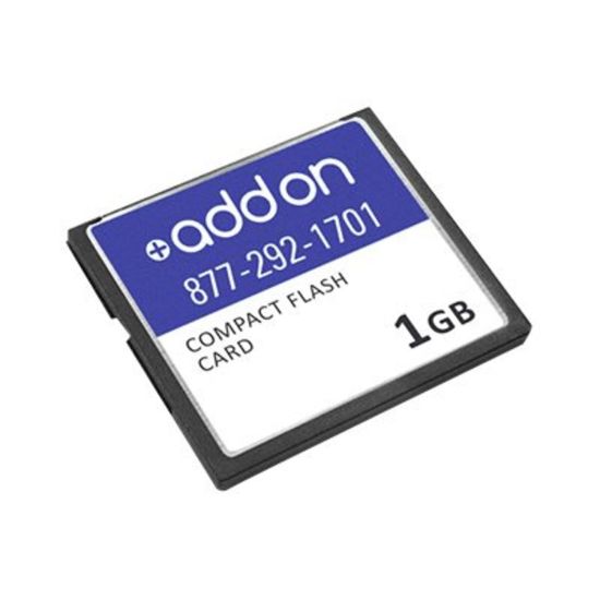 Picture of AddOn 1GB Cisco MEM-CF-256U1GB Compatible Compact Flash - Flash memory card - 1 GB - CompactFlash - for Cisco 1921, 1921 4-pair, 1921 ADSL2+, 1941, 2901, 2911, 2921, 2951, 3925, 3945