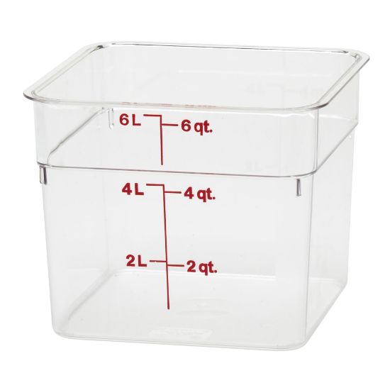 Picture of Cambro Camwear 6-Quart CamSquare Storage Containers, Clear, Set Of 6 Containers