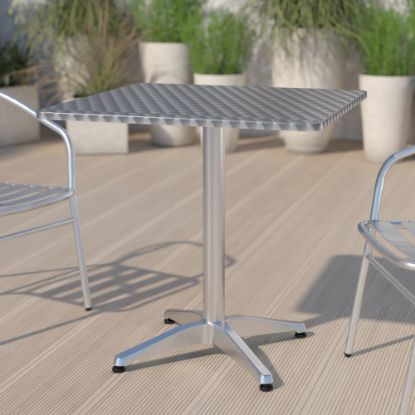 Picture of Flash Furniture Square Metal Indoor/Outdoor Table, 27-1/2inH x 27-1/2inW x 27-1/2inD, Silver