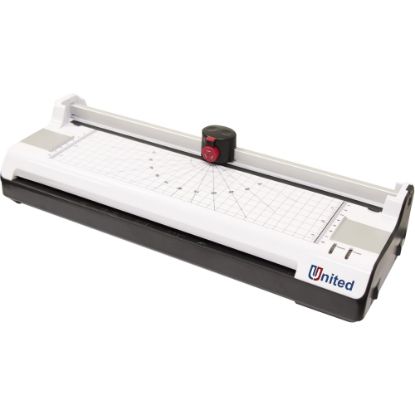 Picture of United LT13 6-In-1 Thermal & Cold Laminator With Paper Trimmer And Corner Rounder, 13inW, White/Black